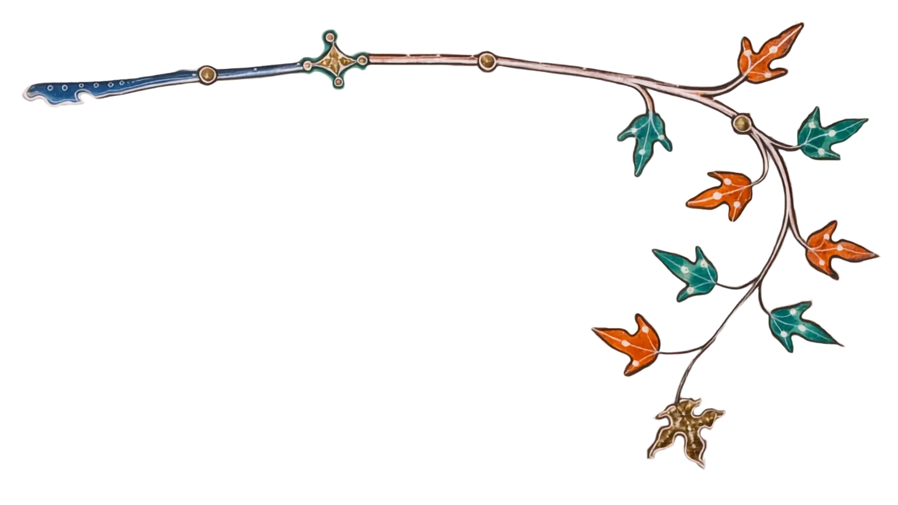 flowery border with man falling